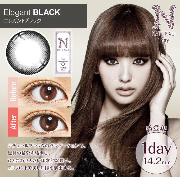 Naturali 1-day Elegant Black 10pcs (14.2mm)